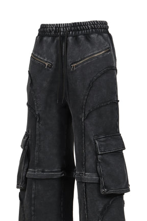 SPLIT SWEAT PANTS / BLACK