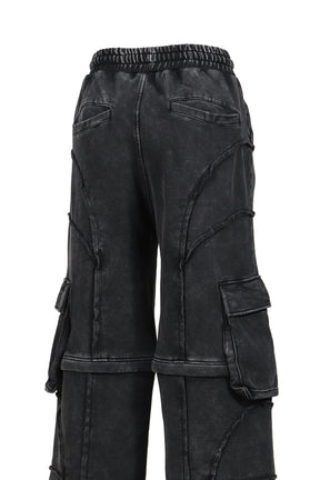 SPLIT SWEAT PANTS / BLACK