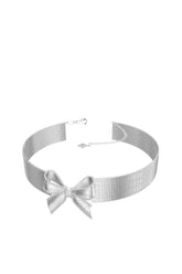 BOWKNOT CHAIN TASSEL CHOCKER / SIL