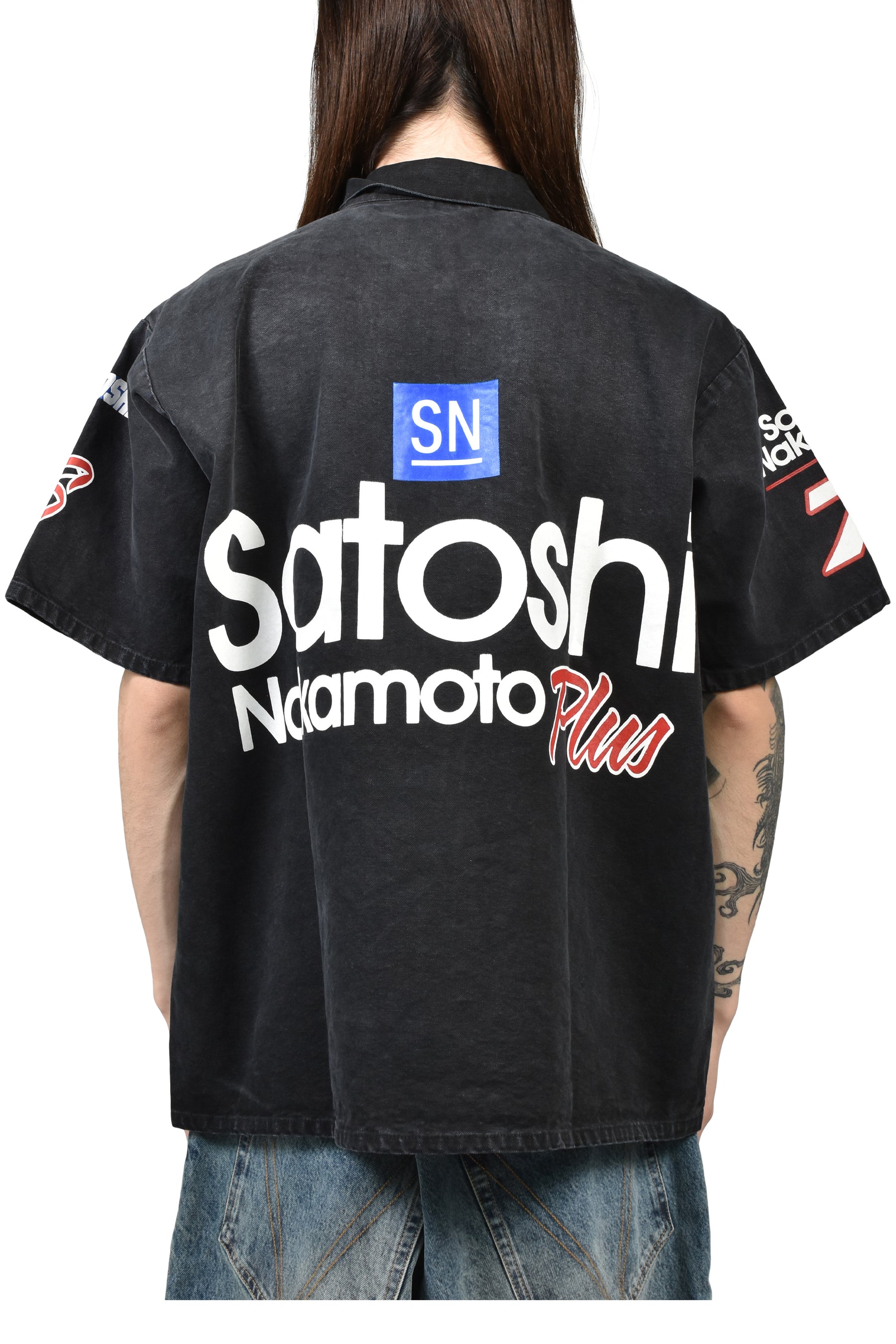 SATOSHI NAKAMOTO SATOSHI MECHANIC HALF ZIP / VTG BLK
