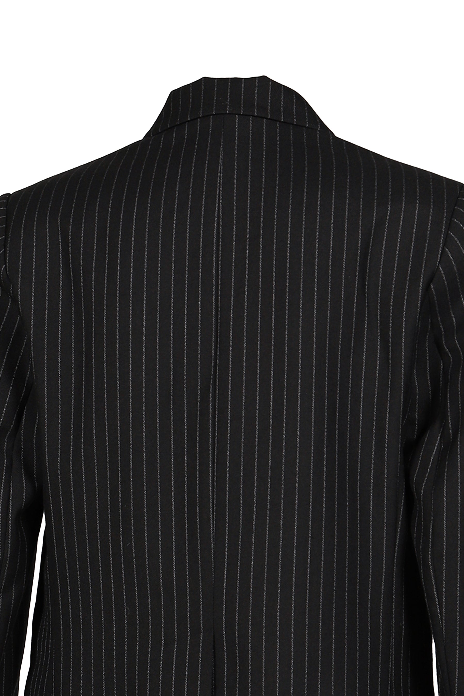 DOUBLE BREASTED BLAZER / BLK & WHT PIN STRIPE