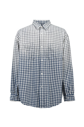 FADED SPARKLING PLAID SHIRT / BLU