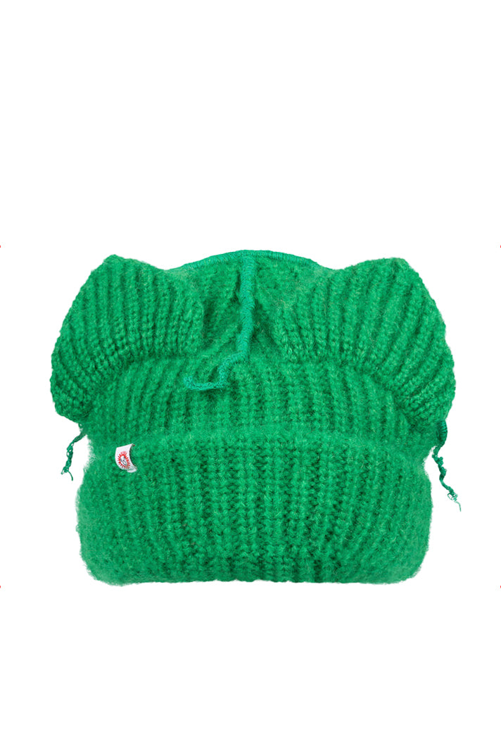 MOHAIR CHUNKY EARS BEANIE / GRN