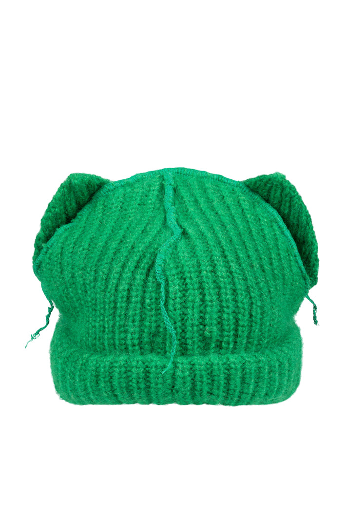 MOHAIR CHUNKY EARS BEANIE / GRN