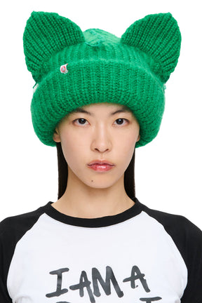 MOHAIR CHUNKY EARS BEANIE / GRN 