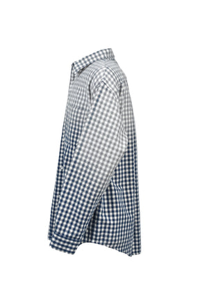 FADED SPARKLING PLAID SHIRT / BLU