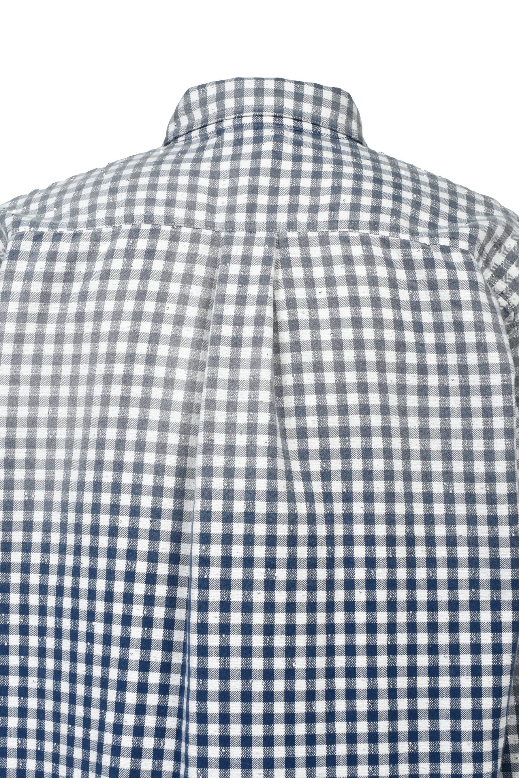 FADED SPARKLING PLAID SHIRT / BLU