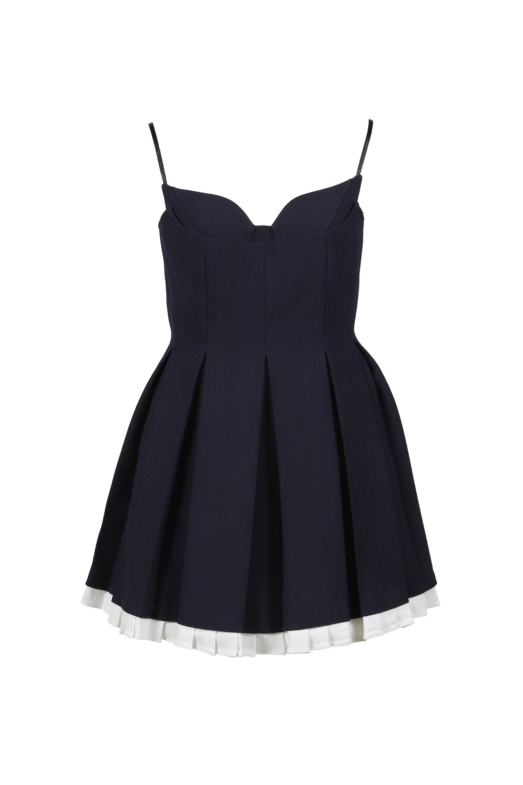 SHUSHU TONG FW25 PLEATED CAMISOLE DRESS / NVY - NUBIAN SHUSHU TONG FW25 PLEATED CAMISOLE DRESS / NVY - NUBIAN