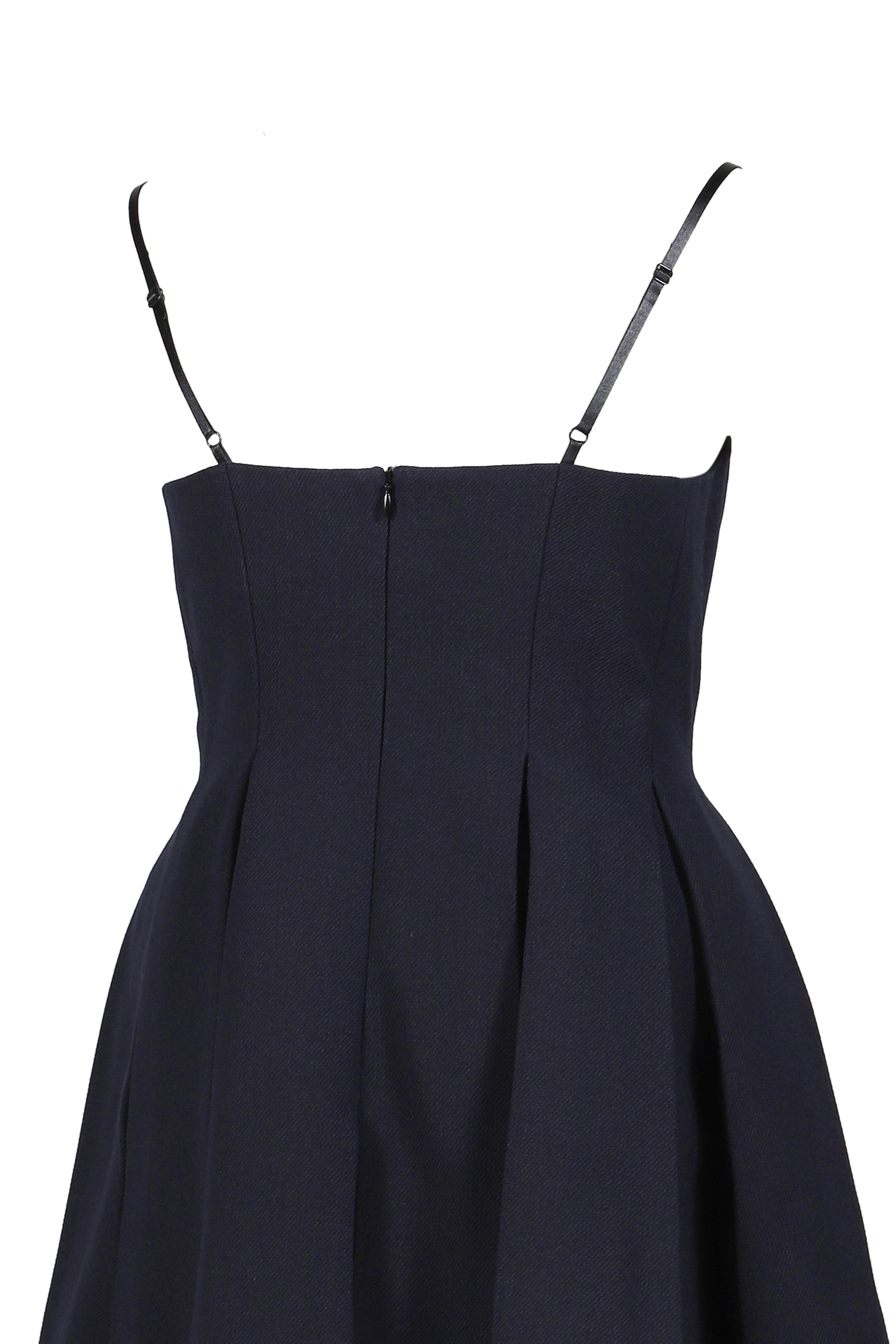PLEATED CAMISOLE DRESS / NVY