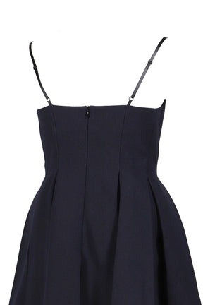 PLEATED CAMISOLE DRESS / NVY