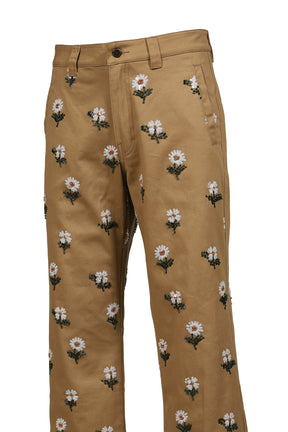 FLOWERS BEADED PANT / TAUPE