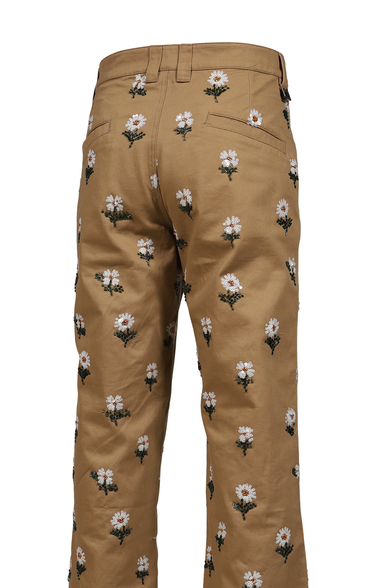 FLOWERS BEADED PANT / TAUPE
