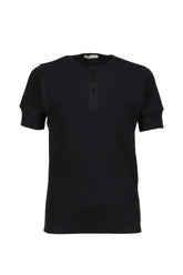 RIB HENLEY TOP / BLK