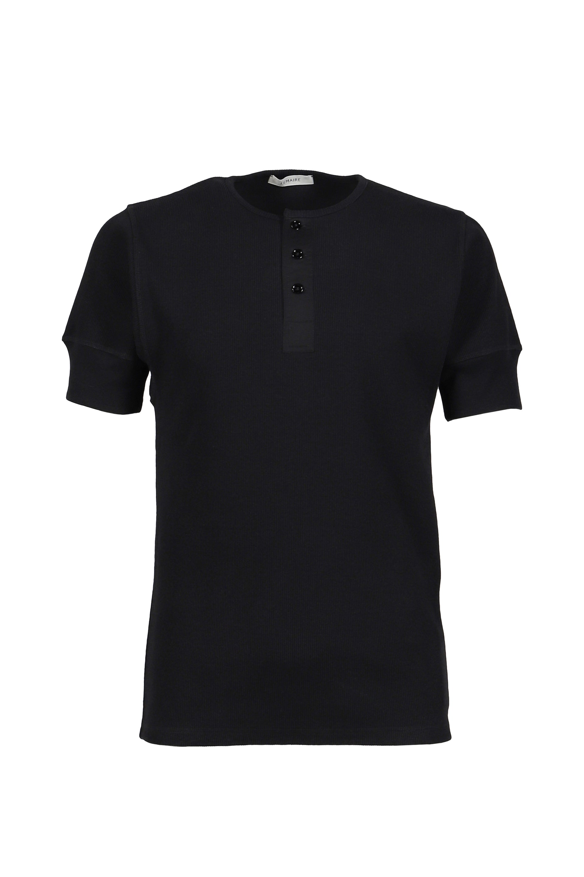 RIB HENLEY TOP / BLK