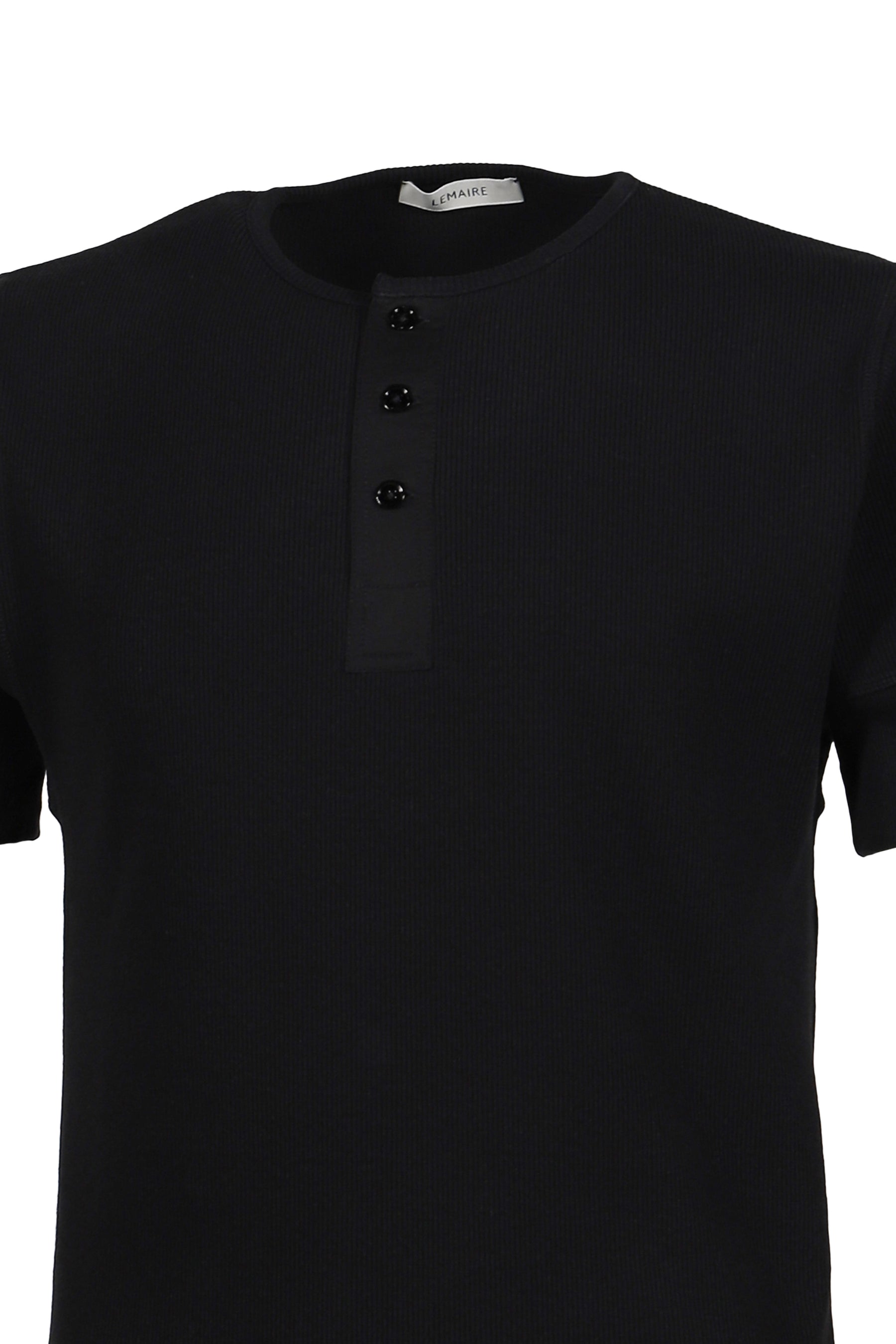 RIB HENLEY TOP / BLK