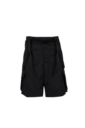 ACRONYM NYLON STRETCH DOUBLE CARGO SHORT PANT GEN. 1 (SP56A-M) / BLK