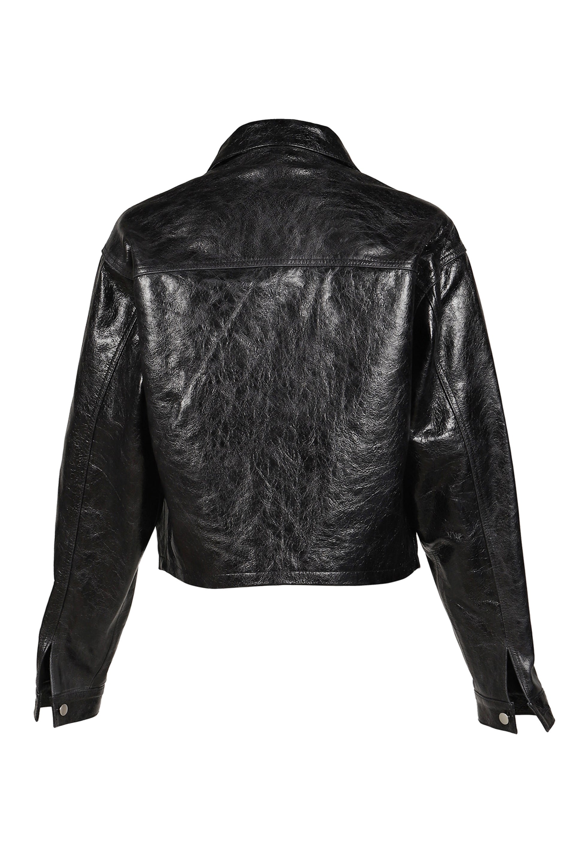 LEATHER X JACKET / BLK