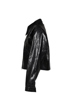 LEATHER X JACKET / BLK