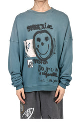 STREETWISE AIRBRUSH CREWNECK / TEAL