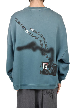 STREETWISE AIRBRUSH CREWNECK / TEAL