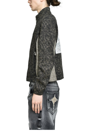 DEVIL PEACE PATCH KNIT JACKET / BLK