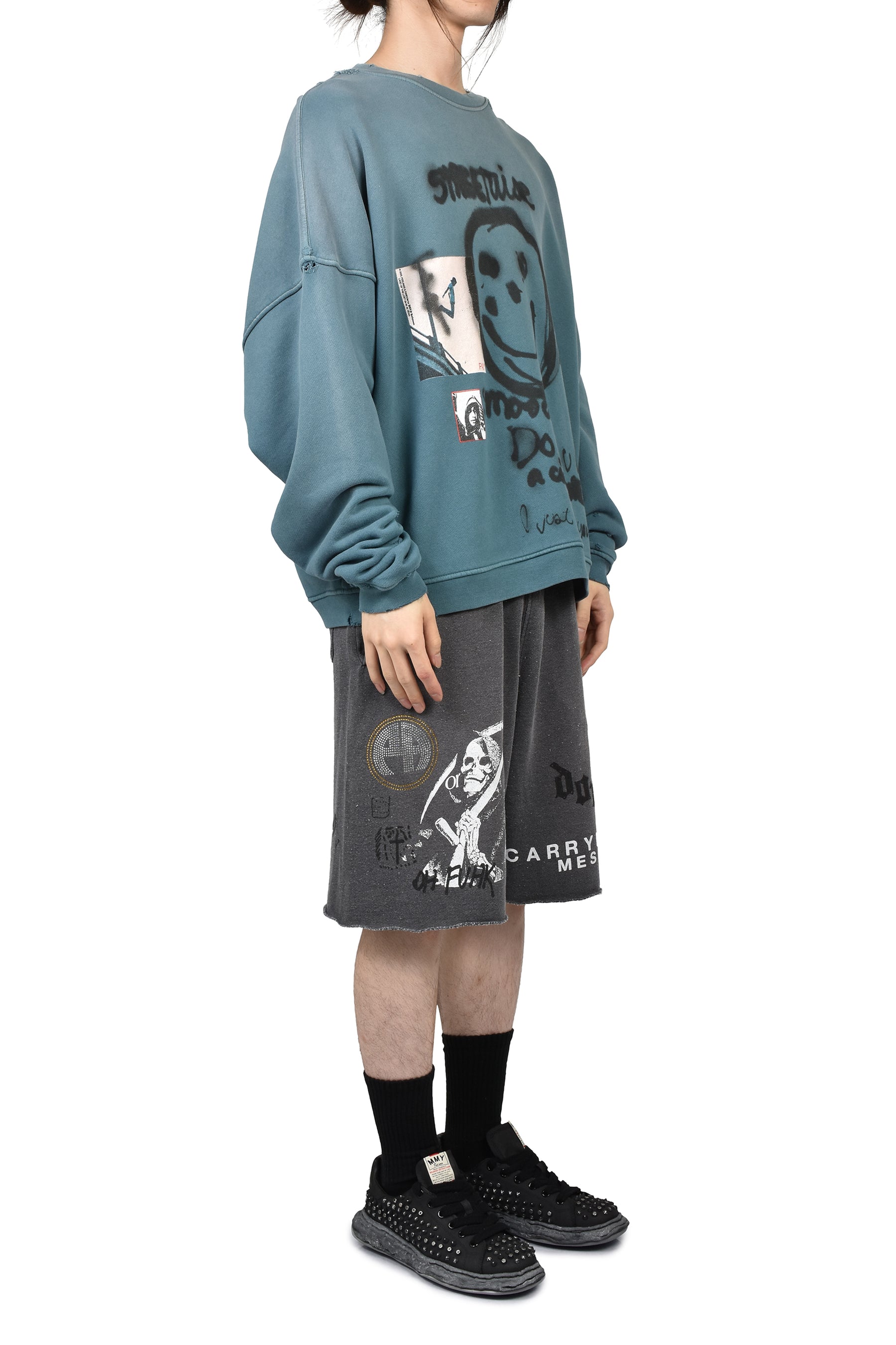 STREETWISE AIRBRUSH CREWNECK / TEAL