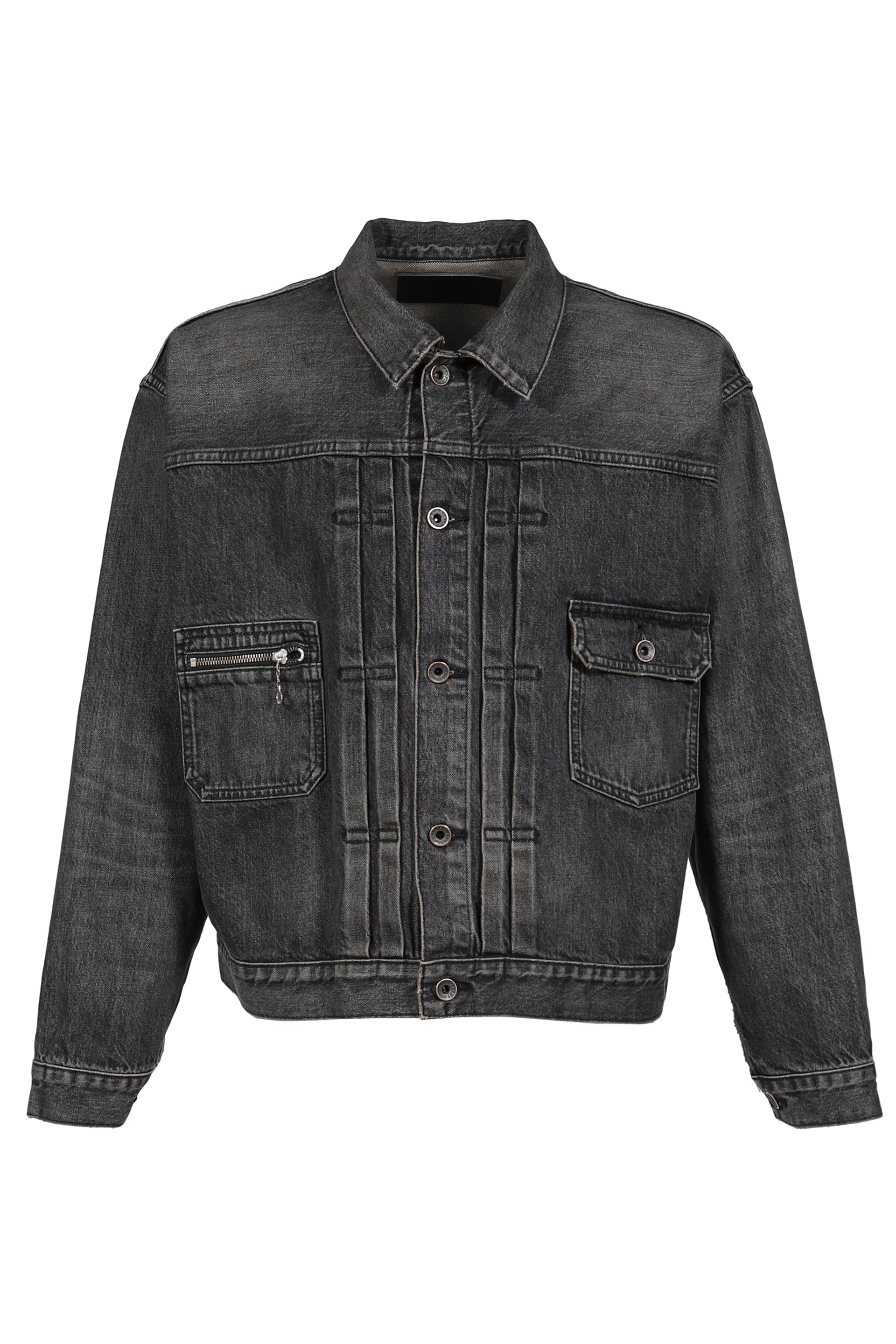 2PKT VINATGE DENIM JACKET / BLK