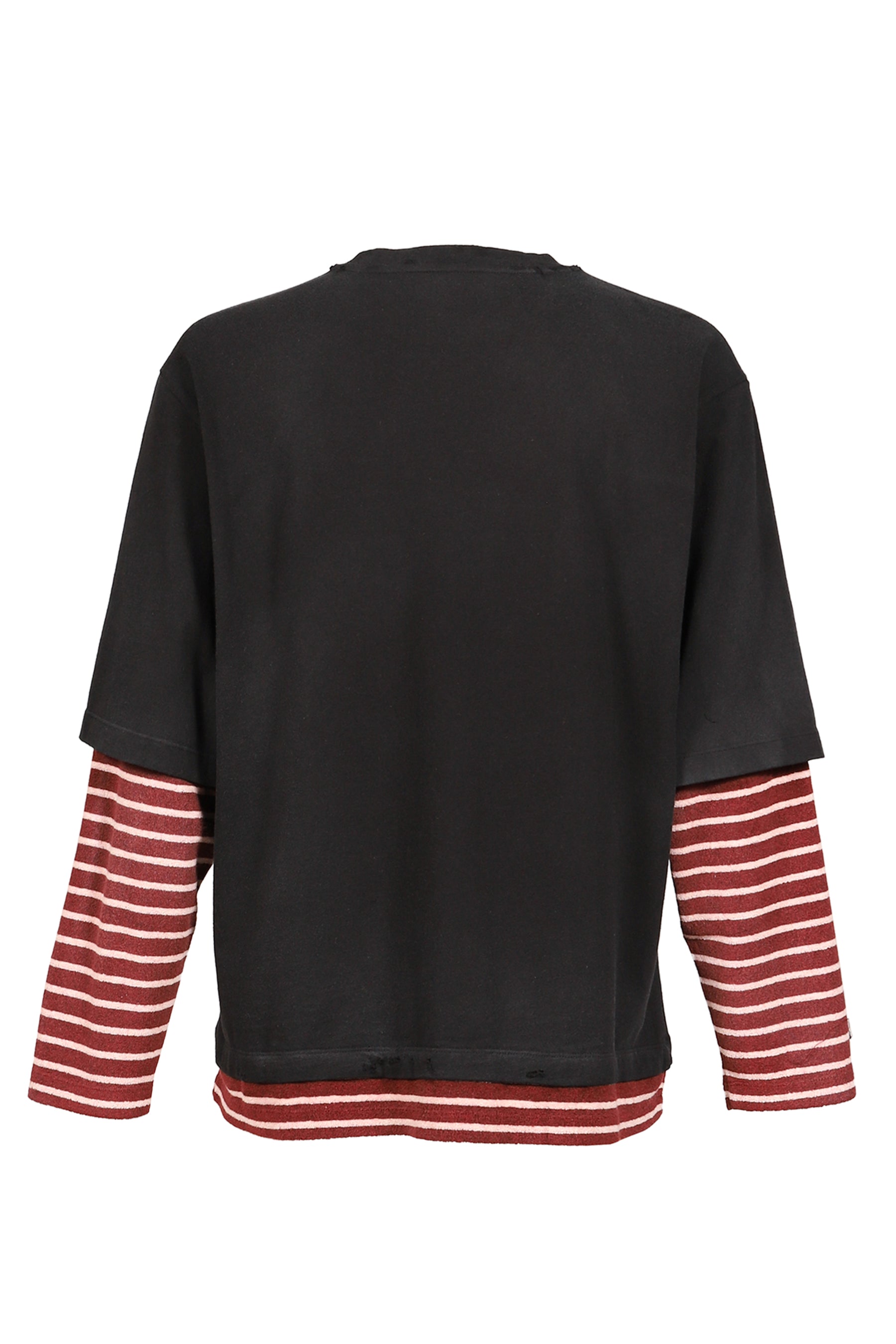 BLACK LAYERED STRIPED LONG-SLEEVED T-SHIRT / BLK