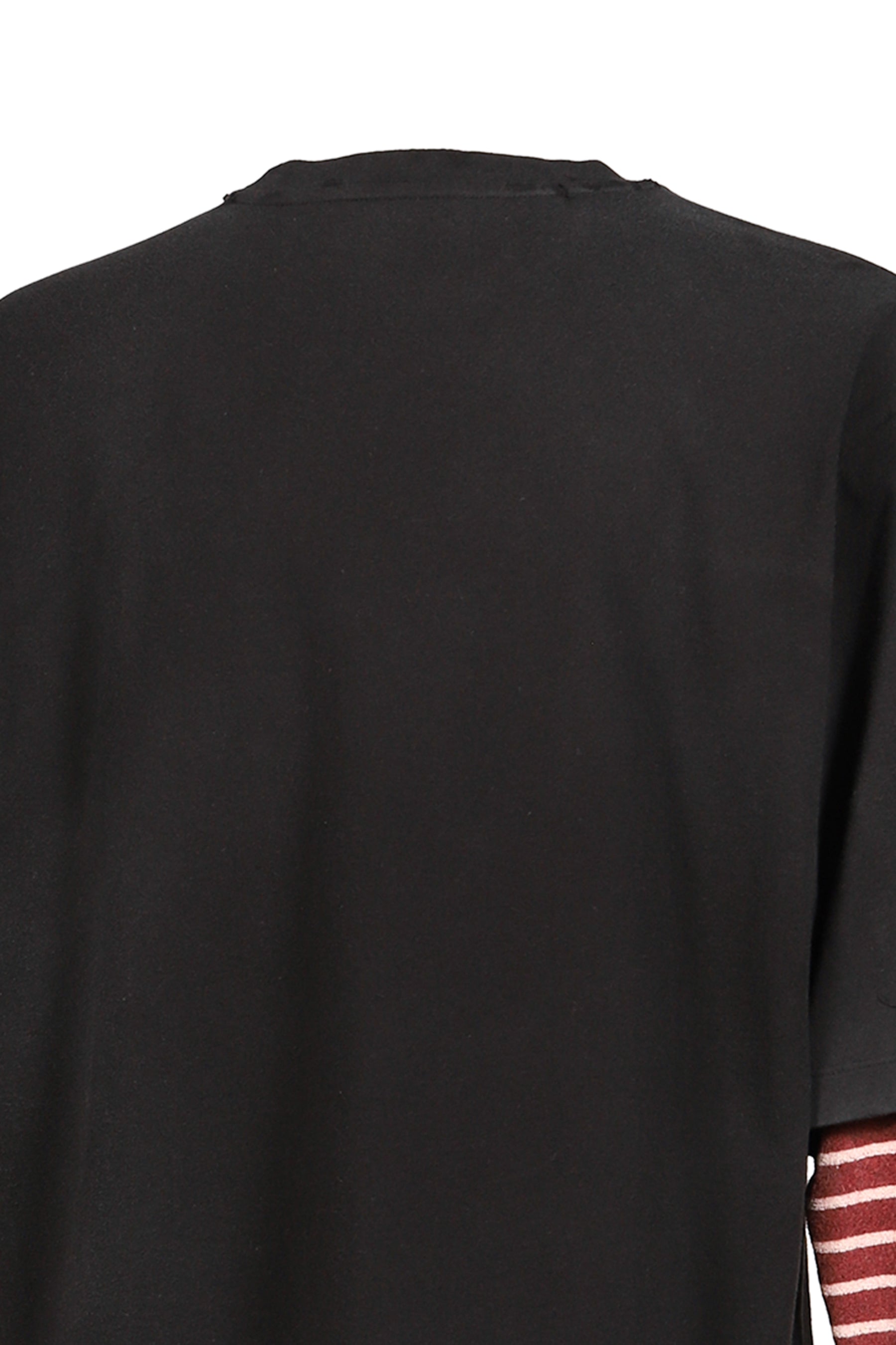 BLACK LAYERED STRIPED LONG-SLEEVED T-SHIRT / BLK
