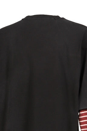 BLACK LAYERED STRIPED LONG-SLEEVED T-SHIRT / BLK
