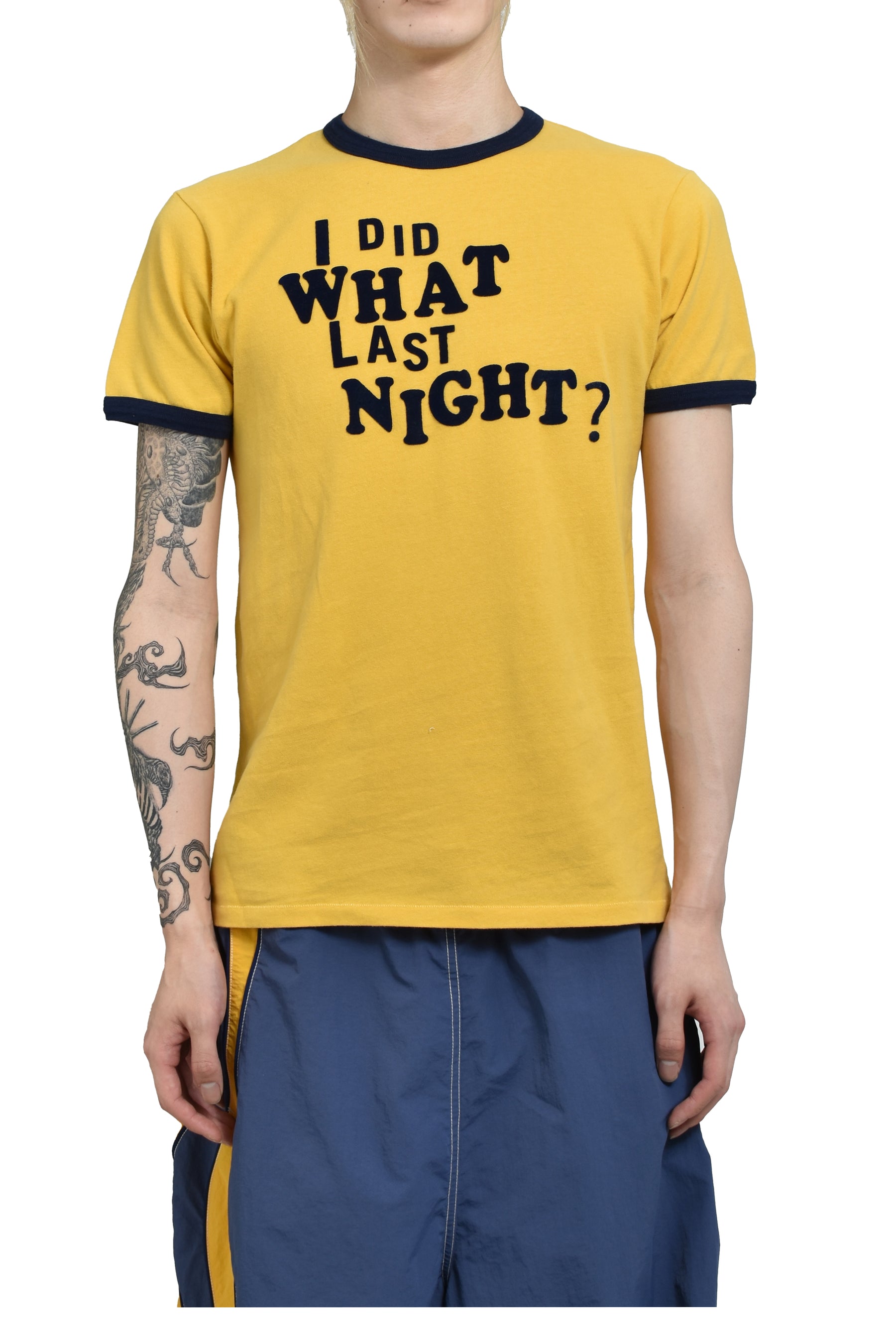 ERL イーアールエル SS25 UNISEX I DID WHAT LAST NIGHT RINGER T 