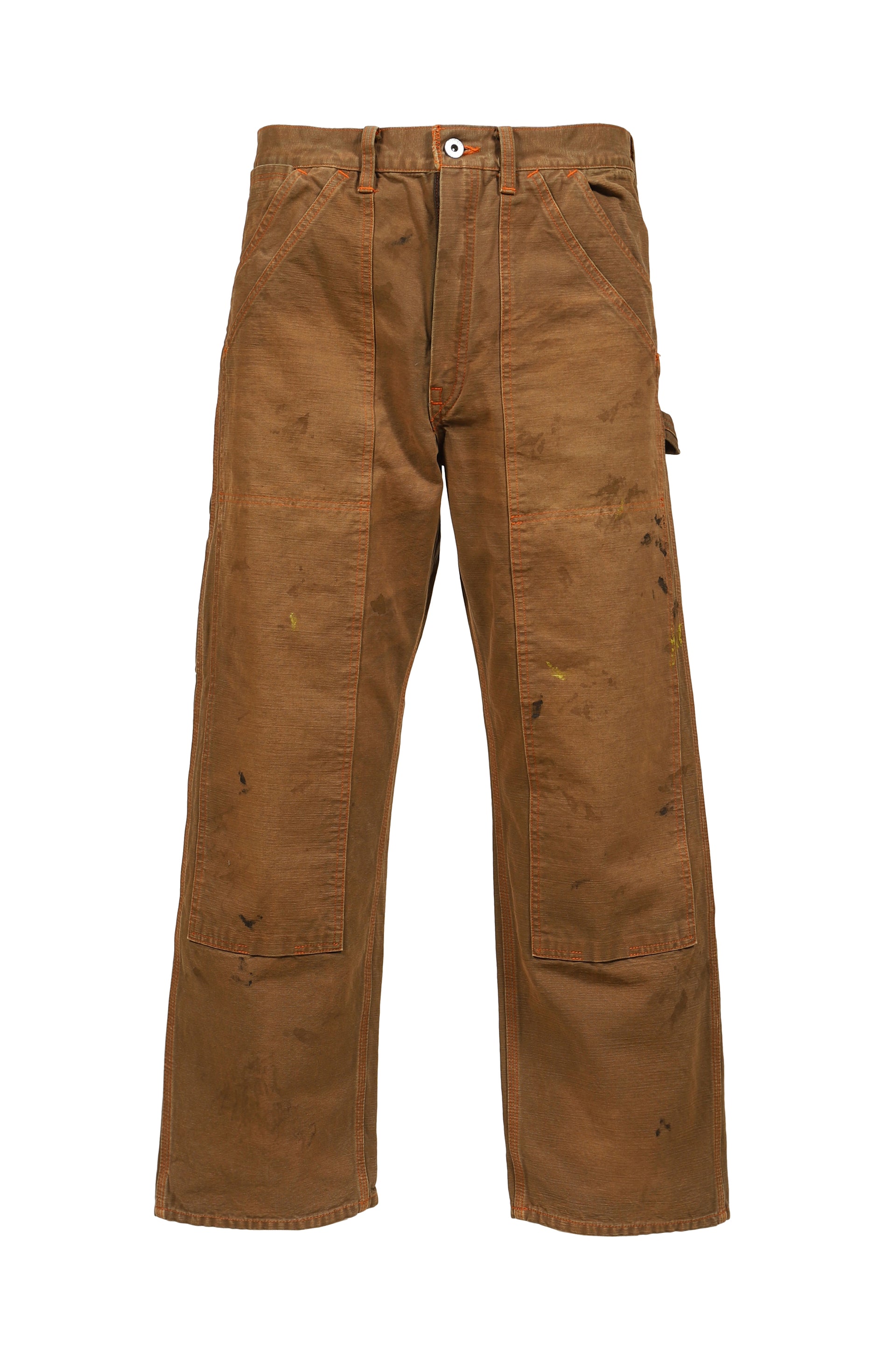 BROWN DUCK DOUBLE KNEE PANTS AGED / BRW