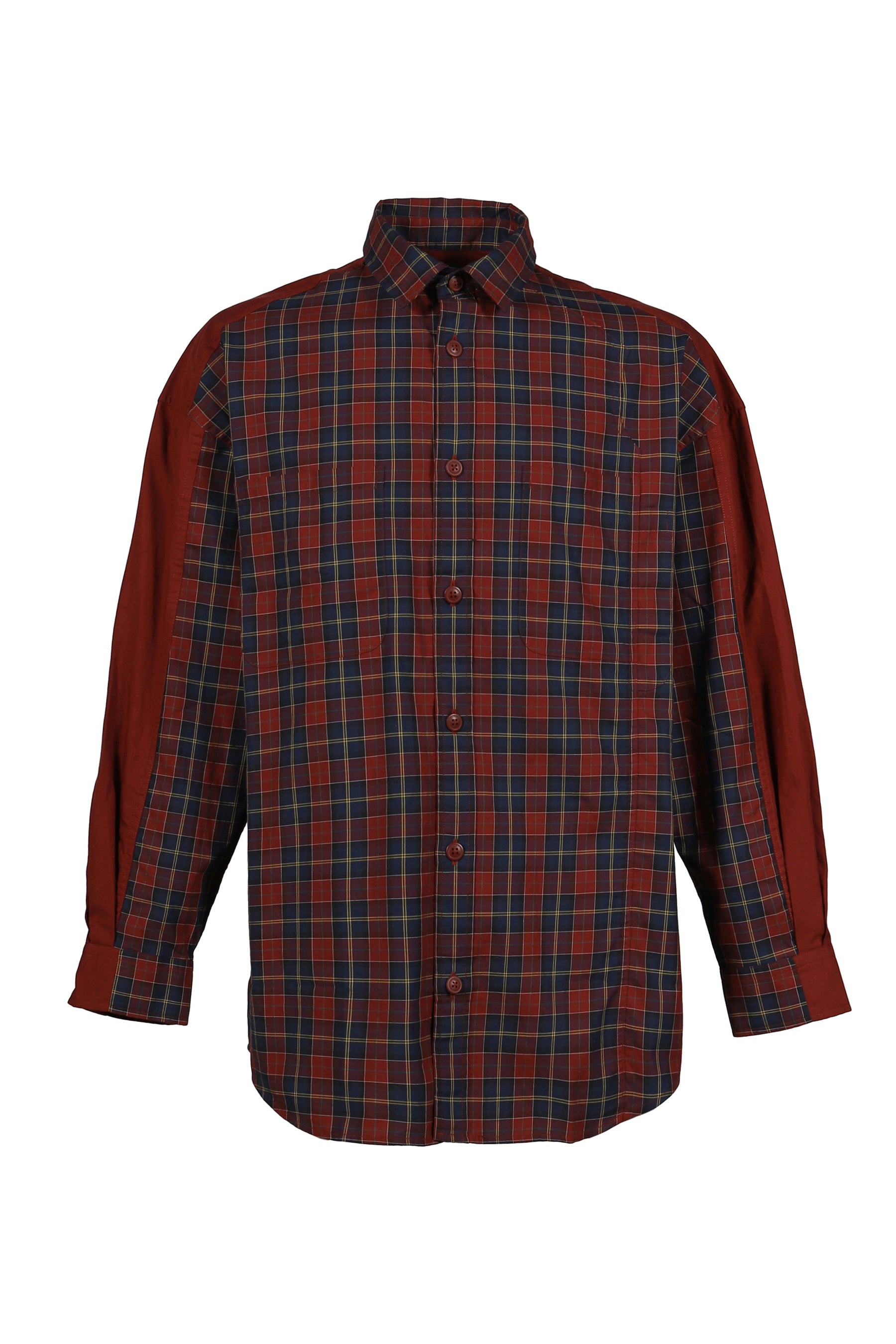 FenG CHen WANG × Barbour SPLIT POCKET SHIRT / CARDINAL TARTAN