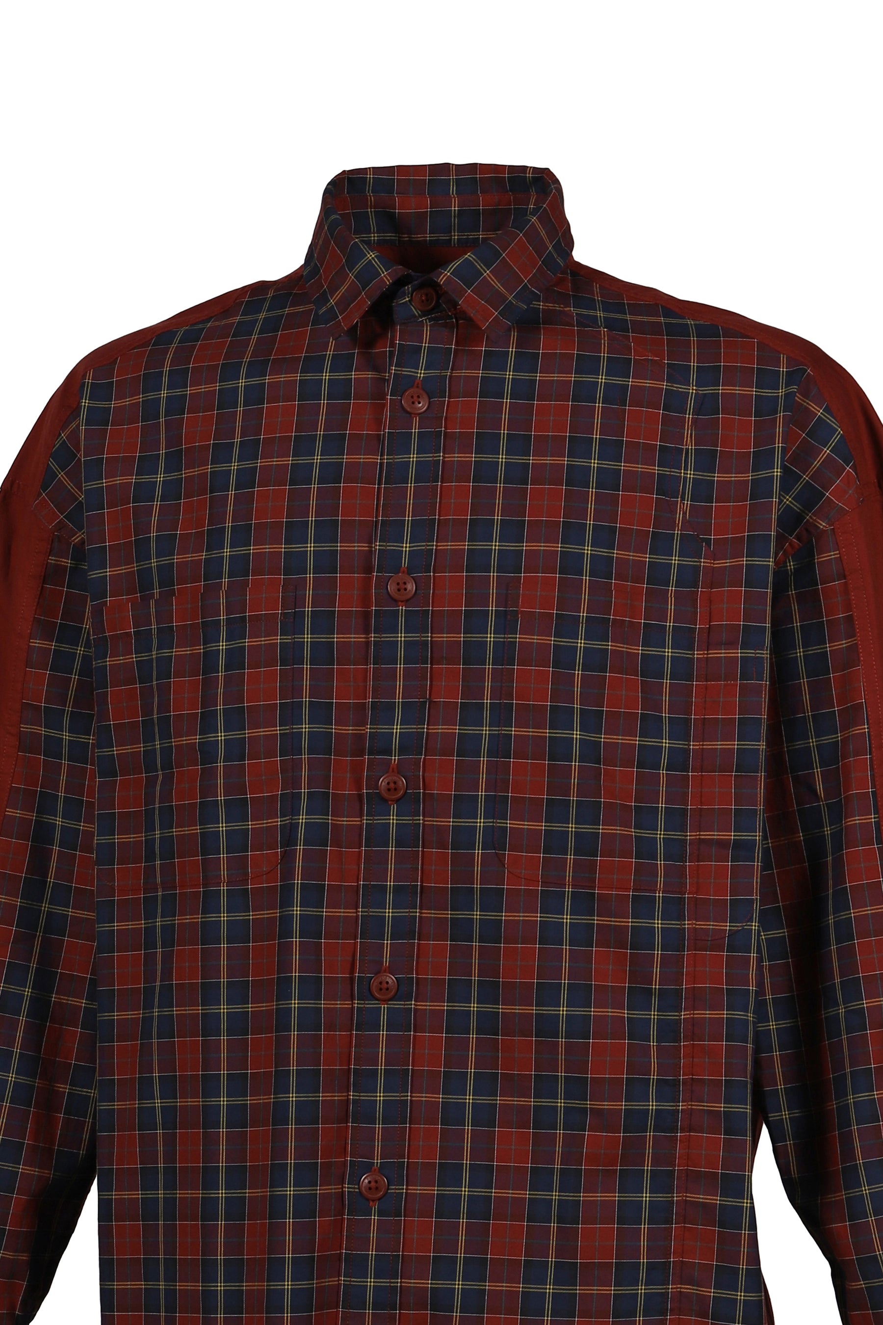 FenG CHen WANG × Barbour SPLIT POCKET SHIRT / CARDINAL TARTAN
