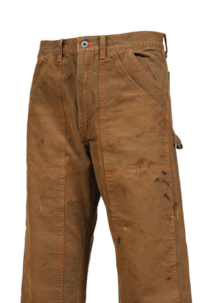 BROWN DUCK DOUBLE KNEE PANTS AGED / BRW