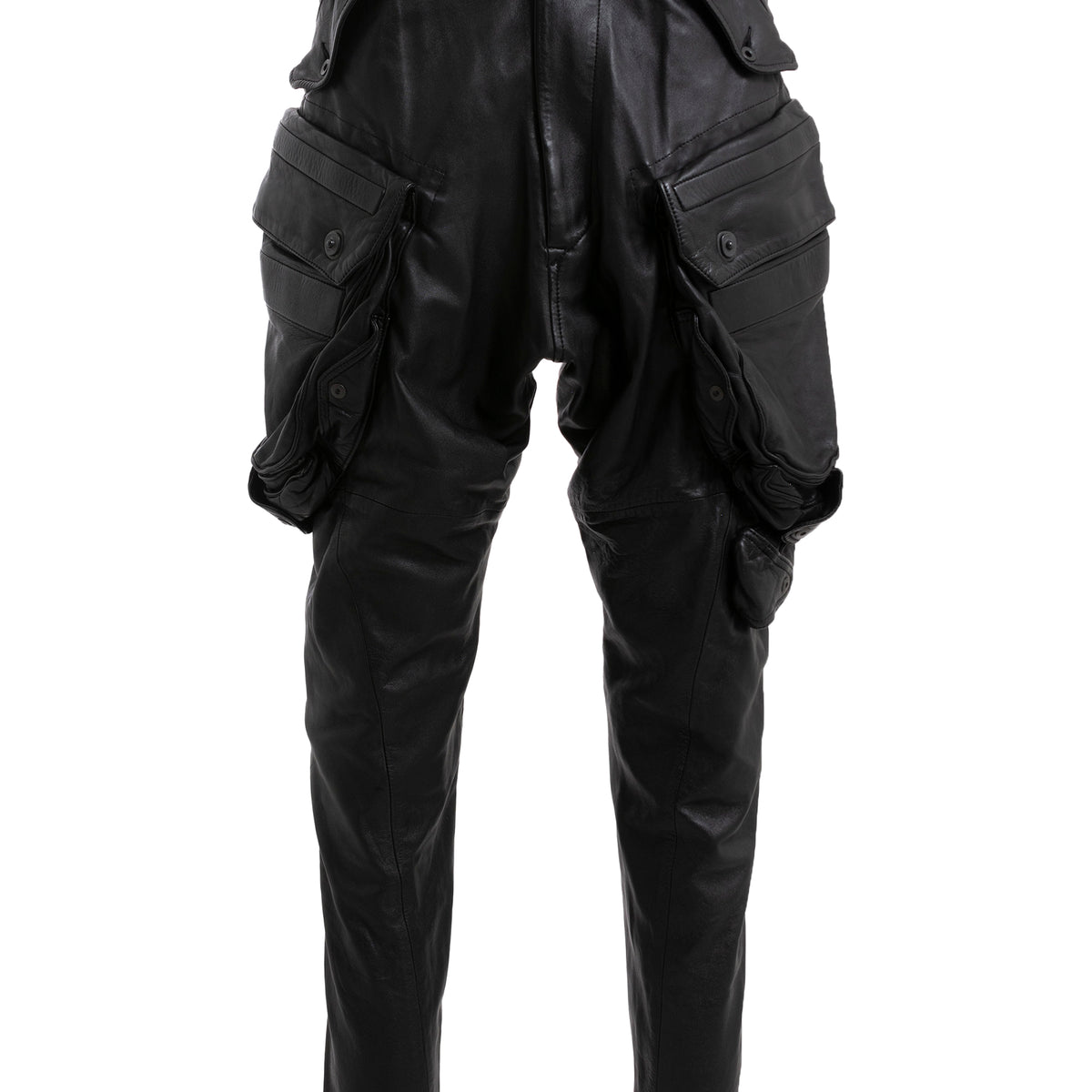 Julius ユリウス FW23 LEATHER GASMASK CARGO PANTS / BLK