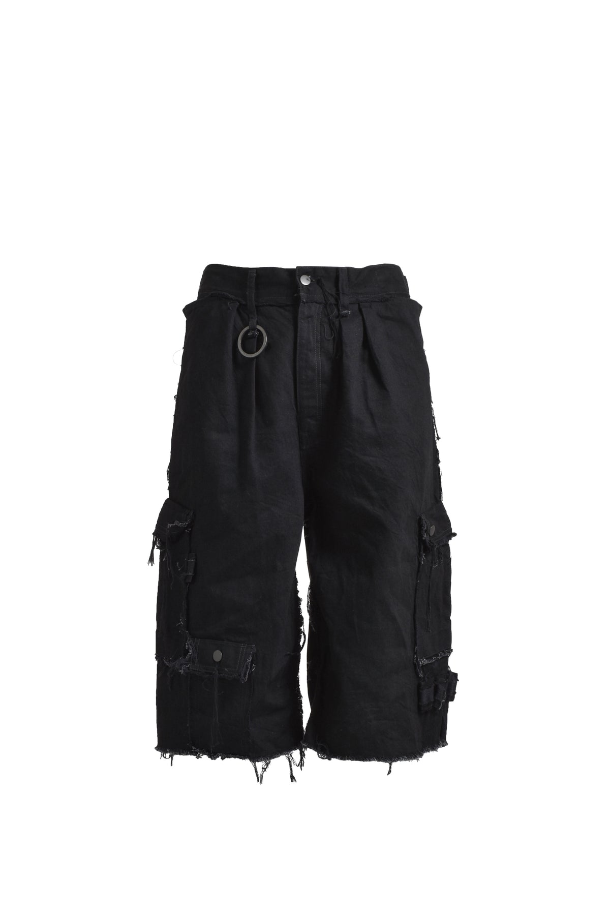 SLASH SEAM HBT SHORT(EXCLUSIVE) / BLK