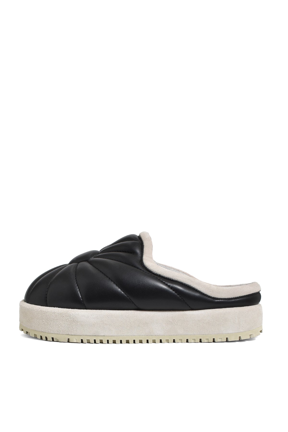 SLIPPER EMBROIDERY SOLE-URANUS LEATHER / BLK