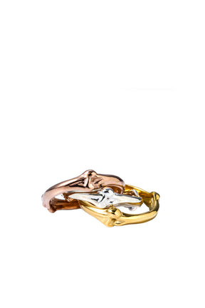 BONE SHAPED TRINITY RING / SIL