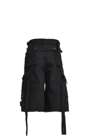 SLASH SEAM HBT SHORT(EXCLUSIVE) / BLK