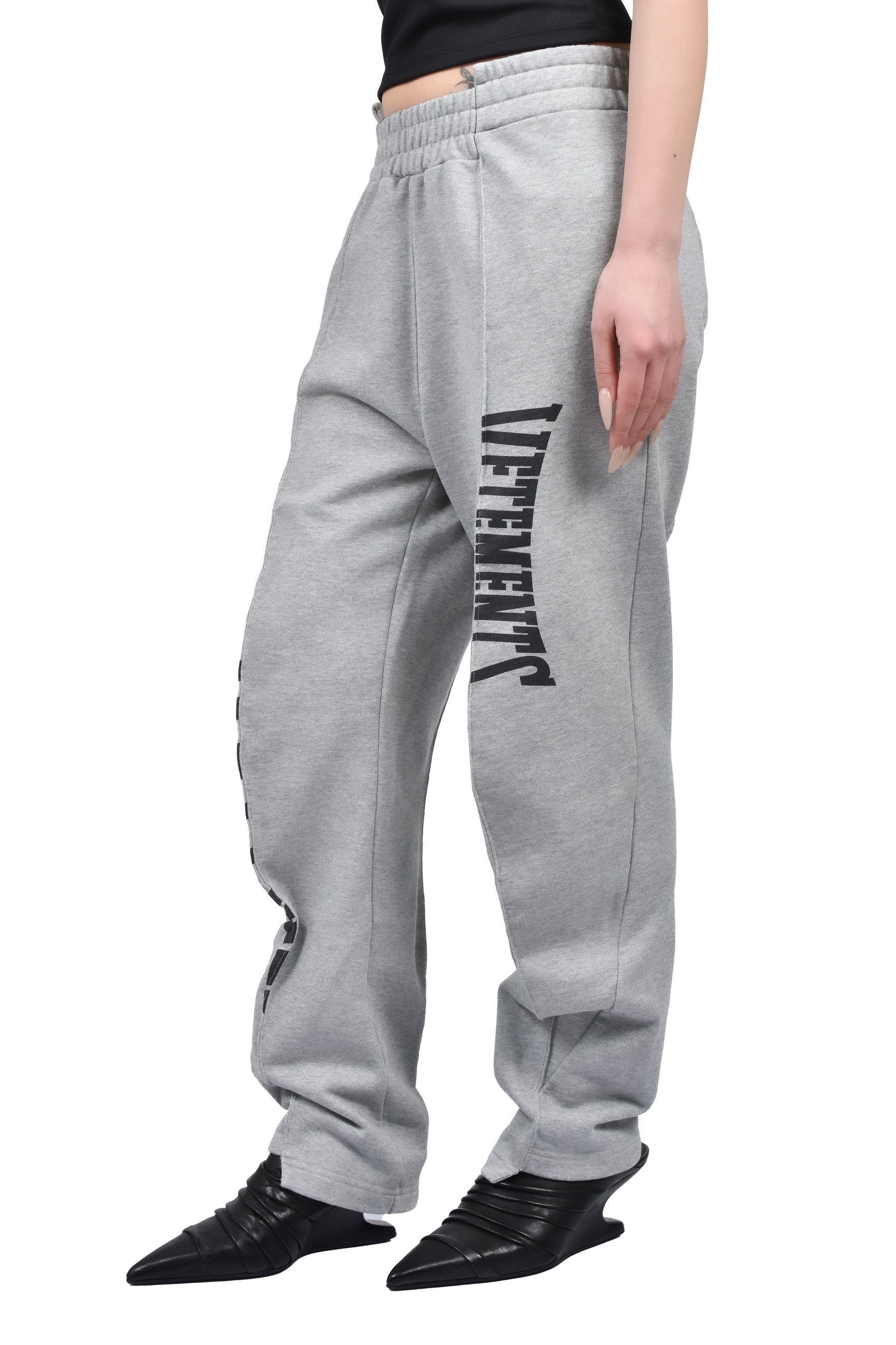 CUT-UP LOGO SWEATPANTS / GRY MELANGE