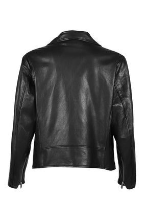 PC RIDERS JACKET W / LOVE &amp; PEACE SILVER / BLK