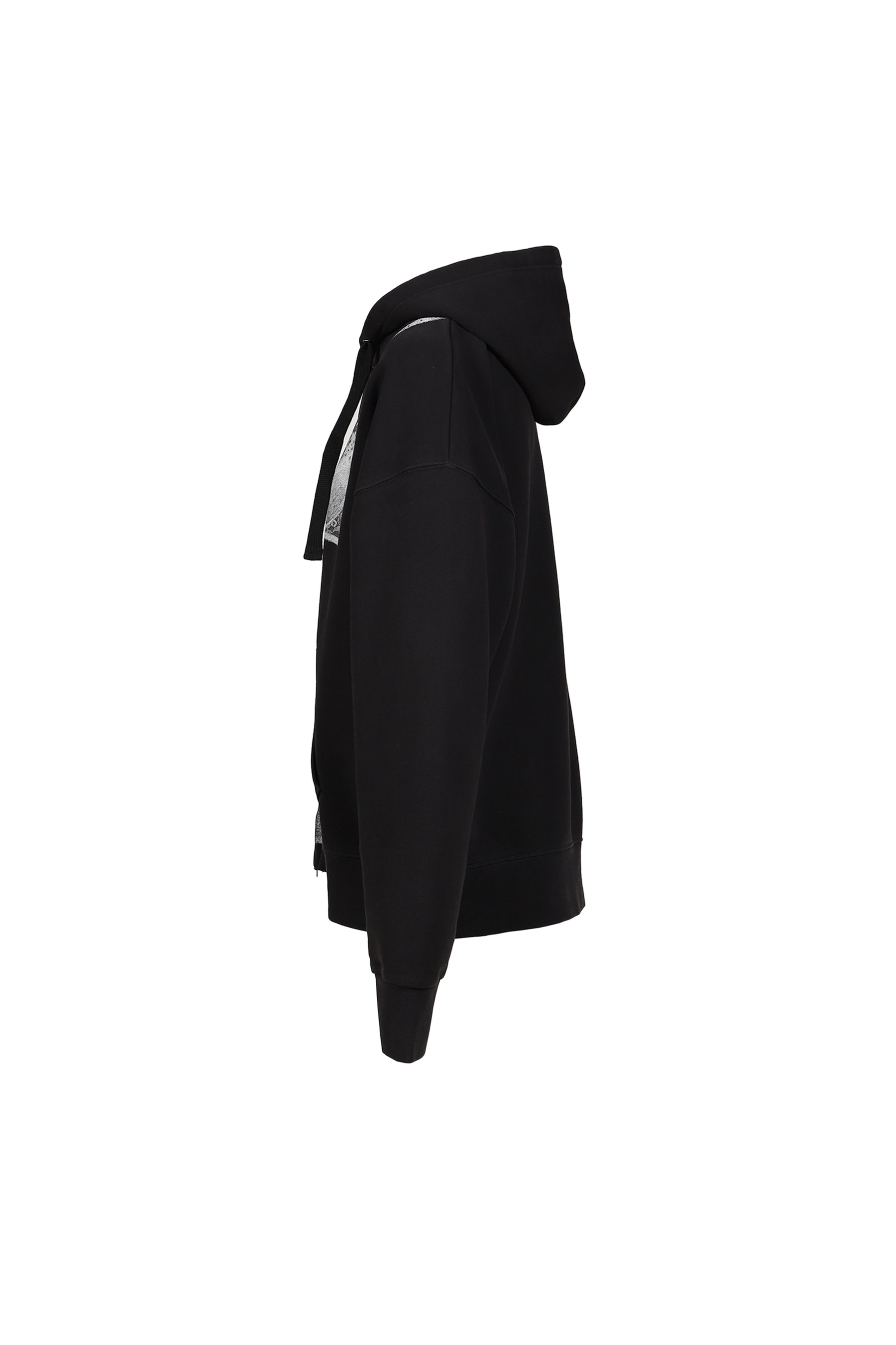 TROMPE L'OEIL ZIP HOODIE KNIT / BLK