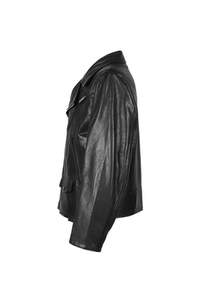 PC RIDERS JACKET W / LOVE &amp; PEACE SILVER / BLK