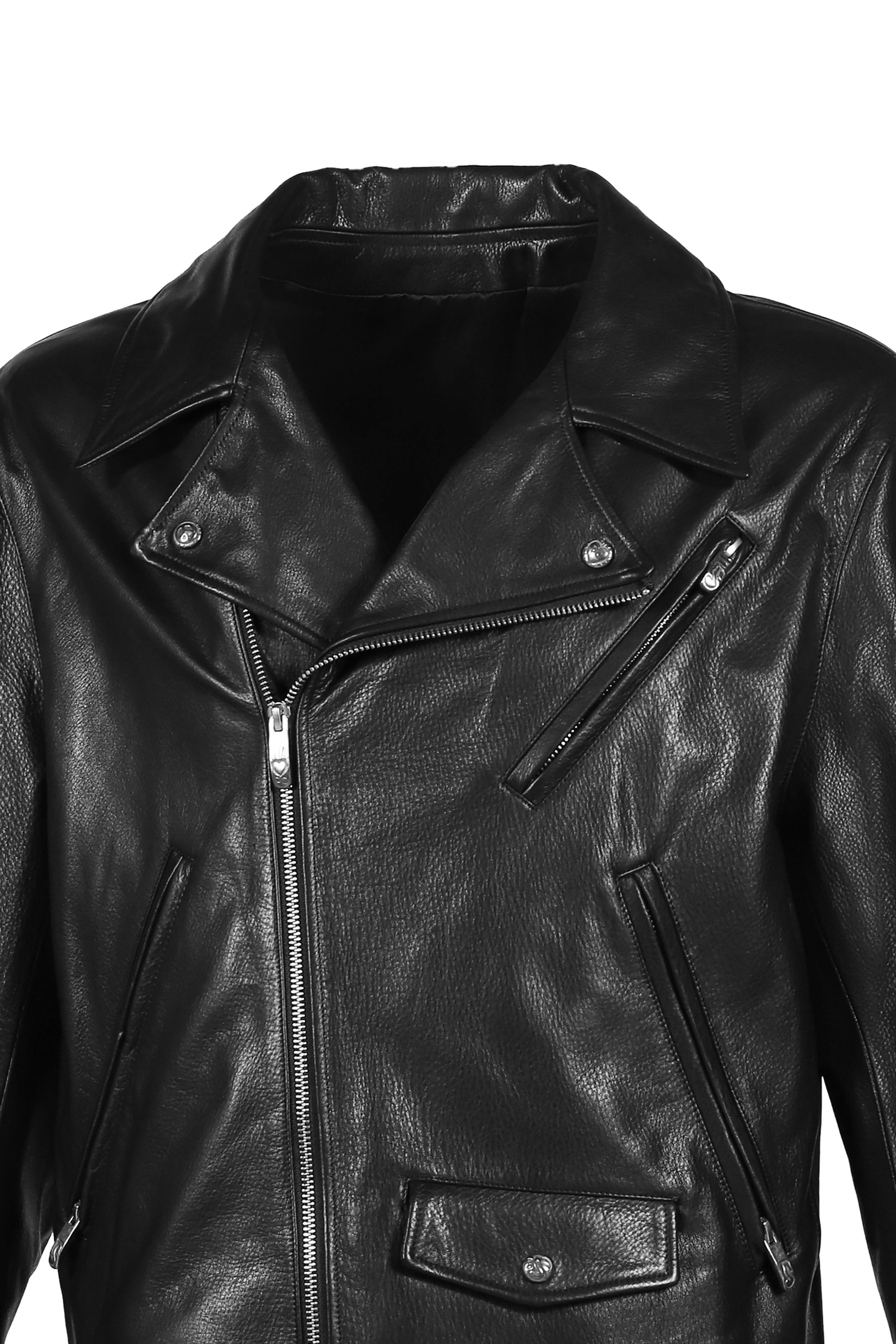 PC RIDERS JACKET W / LOVE &amp; PEACE SILVER / BLK