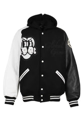 `GLOBAL GAME'LETTERMAN JACKET / BLK