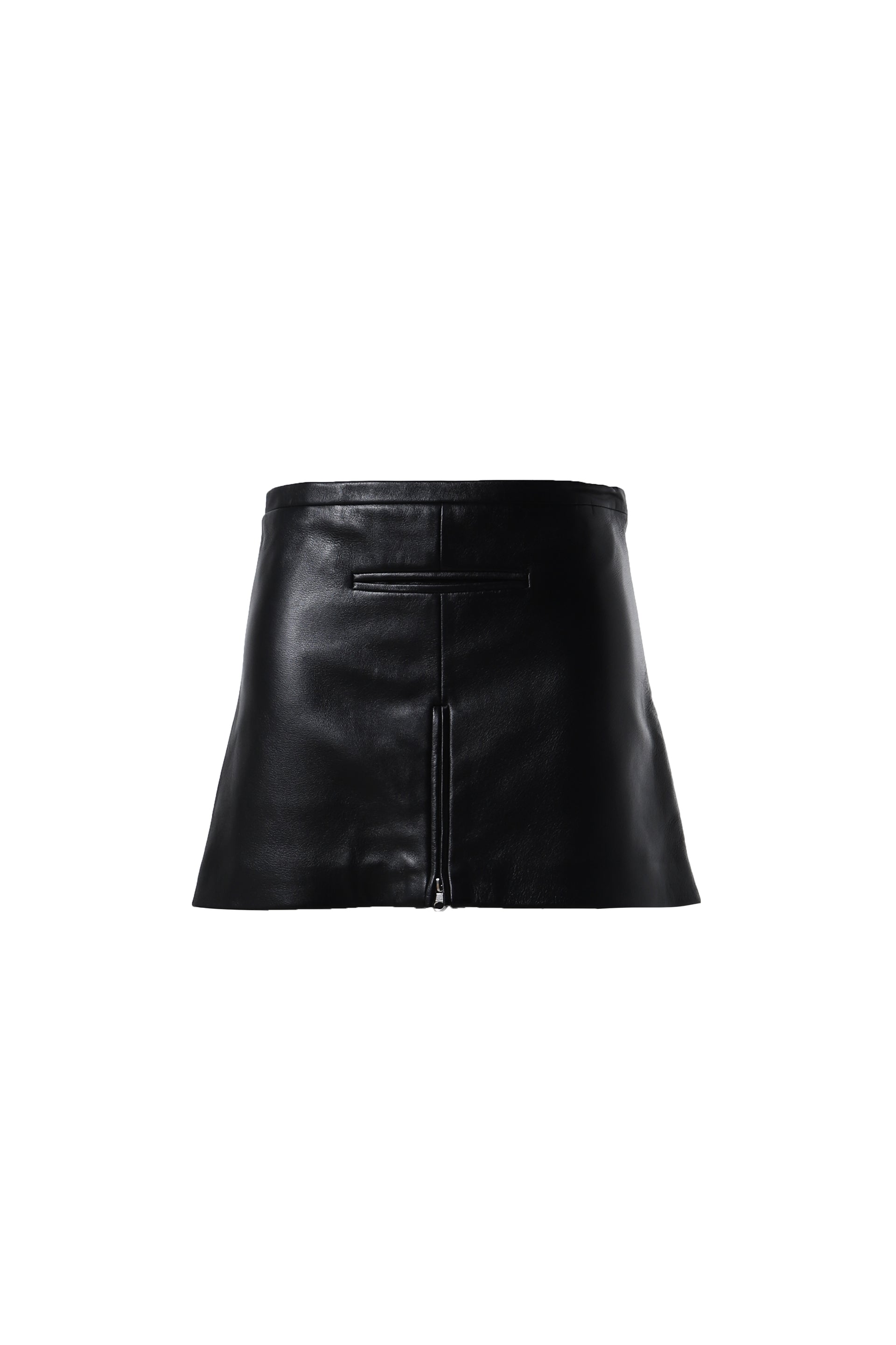 Courrèges TAILORED VINTAGE LEATHER MINI SKIRT / BLK