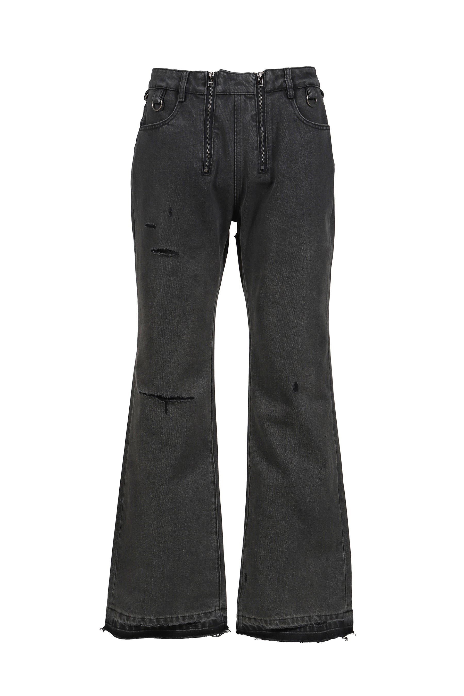 SUN FADED DOUBLE ZIP DENIM / FADED GRY