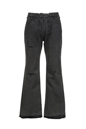 SUN FADED DOUBLE ZIP DENIM / FADED GRY