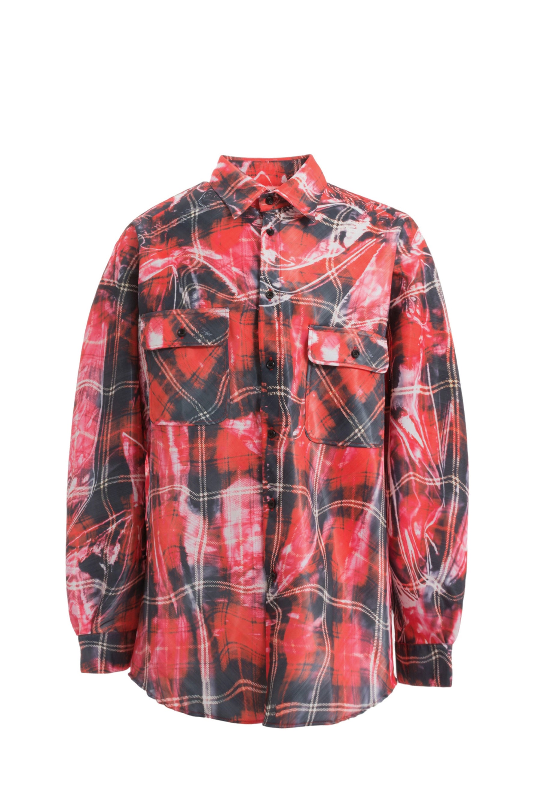 MIRAGE PRINTED CHECKED SHIRT / RED